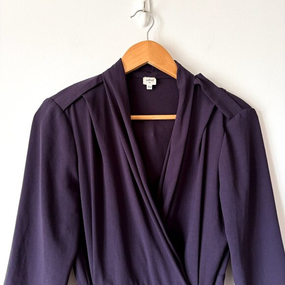 Aritzia Wilfred Franca Wrap Long Sleeve Dress Plum Purple Size 6 - Picture 3 of 6